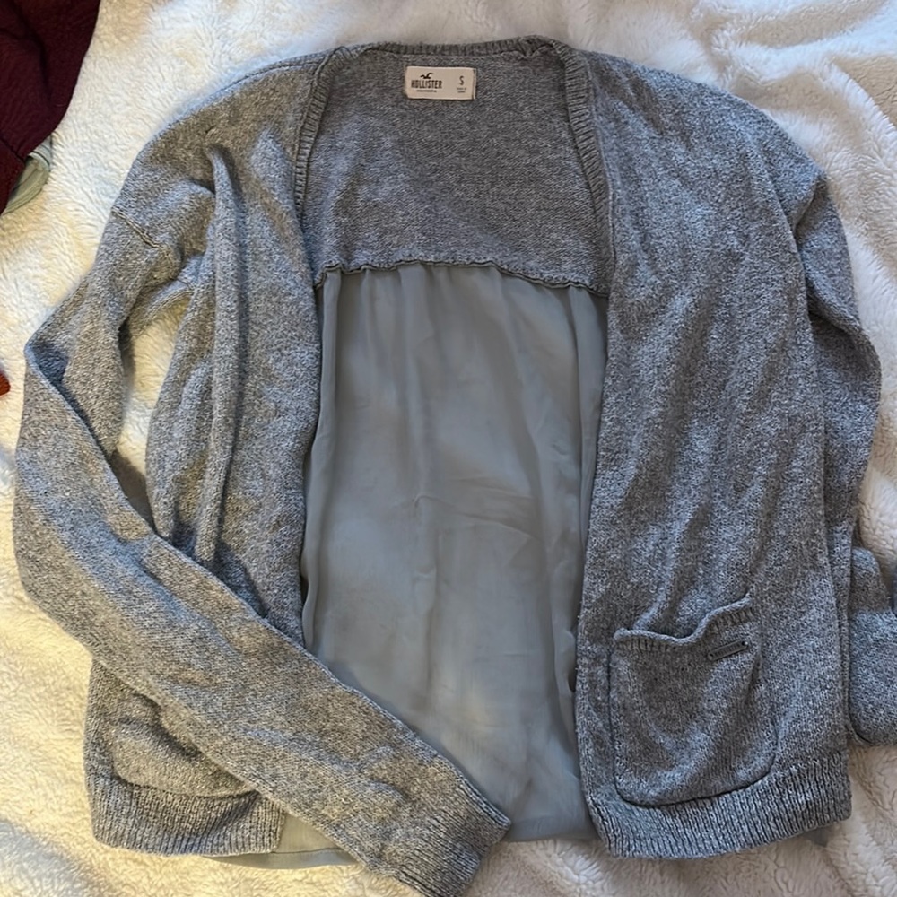 Hollister cardigan with see through back!